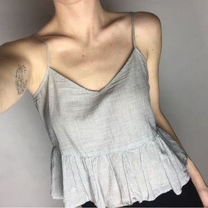 BCBG pinstripe peplum tank